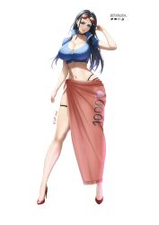  1girl absurdres breasts feikyart high_heels highres large_breasts long_hair nico_robin one_piece solo sunglasses_on_head  rating:Sensitive score:65 user:jojosstand