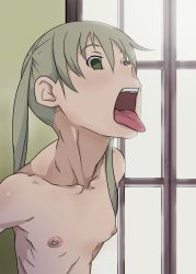  00s 1girl ahegao flat_chest green_eyes ice_place maka_albarn nipples open_mouth skinny soul_eater tongue tongue_out topless_frame  rating:Questionable score:106 user:zeAbyss