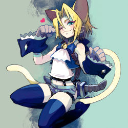 00s 1boy animal_ears aqua_eyes bad_id bad_pixiv_id bandages bare_shoulders bell blonde_hair bow bowtie cat_boy cat_ears cat_tail child dagger dissidia_final_fantasy final_fantasy final_fantasy_ix garter_belt gloves heart jewelry jingle_bell kimimaru knife male_focus midriff navel necklace one_eye_closed paw_pose short_hair side_slit skindentation slit_pupils smile solo tail thighhighs trap weapon wink wrist_cuffs zidane_tribal rating:Sensitive score:27 user:danbooru