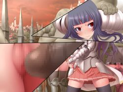 3girls angry armor blue_hair blush breasts castle censored cum cum_in_pussy cumdrip female_knight kinoshita_(air_hike) large_breasts legs long_hair looking_away monster multiple_girls no_panties orc orc_ni_maketa_kuni_5 penis pussy red_eyes skirt standing sweat sword thighhighs thighs weapon rating:Explicit score:21 user:teste-04-11-16