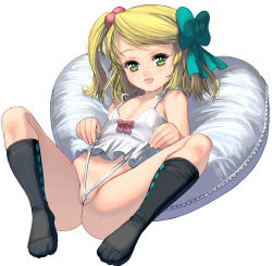  1girl blonde_hair breasts cameltoe cum cum_on_body facial flat_chest loli masao panties panty_pull sitting small_breasts solo spread_legs underwear 