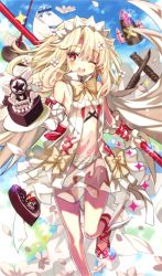  1girl absurdres candy child chocolate chocolate_heart craft_essence_(fate) cropped dress fate/grand_order fate_(series) food heart highres illyasviel_von_einzbern illyasviel_von_einzbern_(choco_angel) magical_girl official_art red_eyes see-through shino_(eefy) teeth underwear upper_teeth_only white_hair  rating:Sensitive score:16 user:cherryofcrimson_