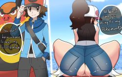  1boy 1girl 2boys animated anus ass ass_focus ass_shake assertive_female back bouncing_ass brown_hair creatures_(company) divine_wine_(vampiranhya) emboar english_text furry furry_with_non-furry game_freak gen_5_pokemon hat highres hilbert_(pokemon) hilda_(pokemon) instant_loss interspecies looking_back multiple_boys nintendo pants penis pokemon pokemon_bw pokephilia pussy reverse_cowgirl_position sex sex_from_behind short_shorts shorts straddling torn_clothes torn_pants vaginal video  rating:Explicit score:368 user:DLIOD