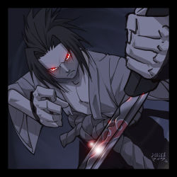  1boy male_focus naruto naruto_(series) red_eyes solo sword uchiha_sasuke vashperado weapon  rating:Sensitive score:17 user:aaaawwwpolee