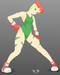  absurdres beret blonde_hair blue_eyes cammy_white camouflage capcom hat highres legs muscular muscular_female shoes sneakers street_fighter  rating:Sensitive score:4 user:LARRYnofake