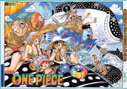  2girls 5boys bikini black_eyes black_hair blonde_hair blue_hair brook_(one_piece) cape cyborg fish_boy food franky_(one_piece) fruit green_hair hair_over_one_eye hand_on_own_face hat heart heart-shaped_pupils highres instrument jinbe_(one_piece) monkey_d._luffy multiple_boys multiple_girls nami_(one_piece) nico_robin oda_eiichirou official_art one_piece open_mouth orange_hair roronoa_zoro sanji_(one_piece) scar sunglasses sunglasses_on_head swimsuit symbol-shaped_pupils tagme tattoo tony_tony_chopper usopp violin watermelon whale  rating:Questionable score:36 user:tanjz