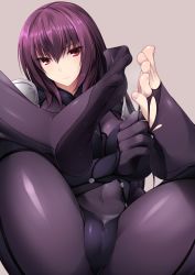 1girl :| armor between_toes blush bodysuit breasts cameltoe cleft_of_venus closed_mouth covered_navel fate/grand_order fate_(series) feet foot_focus hair_between_eyes highres impossible_clothes knees_apart_feet_together large_breasts legs_up long_hair no_shoes pauldrons purple_bodysuit purple_hair red_eyes ruton-niki scathach_(fate) shiny_clothes shoulder_armor sitting skin_tight soles solo spread_legs tearing_clothes toeless_legwear toenails toes torn_clothes rating:Questionable score:215 user:danbooru