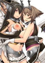10s 2boys 2girls admiral_(kancolle) black_gloves black_hair blush grabbing_another&#039;s_breast breasts brown_eyes brown_hair clothed_sex clothes_lift duplicate elbow_gloves fingerless_gloves gloves grabbing grabbing_from_behind group_sex headgear inverted_nipples kantai_collection long_hair medium_breasts midriff miniskirt multiple_boys multiple_girls mutsu_(kancolle) nagato_(kancolle) navel nipples open_mouth orgy parted_lips pleated_skirt red_eyes sex short_hair simple_background skirt skirt_lift smile white_background white_gloves yasu_(yossy) rating:Explicit score:22 user:danbooru