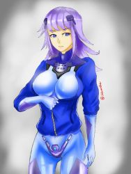  1girl artist_request blue_eyes blue_skin character_request colored_skin cryska_barchenowa cyborg muv-luv muv-luv_alternative muv-luv_total_eclipse no_pussy purple_hair simple_background source_request tagme twitter_username  rating:Questionable score:2 user:cheburashka867
