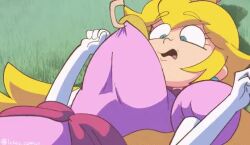  1girl animated breasts censored character_censor egoraptor_(style) inker_comics large_breasts lowres mario_(series) nintendo novelty_censor princess_peach super_mario_bros._1 tagme toad_(mario) video 