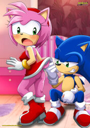  amy_rose ass bbmbbf blue_skin blush clothes_lift colored_skin dress dress_lift furry gloves green_pupils grin looking_back masturbation nipples_through_clothes no_panties open_mouth palcomix penis penis_grab pink_skin red_dress sega shoes smile sonic_(series) sonic_the_hedgehog squatting white_gloves  rating:Explicit score:5 user:Abraham01134