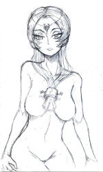  1girl breasts cowboy_shot hair_over_shoulder highres kurita linea_alba long_hair looking_at_viewer medium_breasts midna midna_(true) nintendo no_nipples no_pussy simple_background sketch solo spoilers standing the_legend_of_zelda the_legend_of_zelda:_twilight_princess white_background  rating:Questionable score:21 user:berufegoru