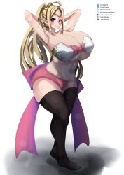  1girl absurdres alternate_breast_size blonde_hair breasts bursting_breasts cleavage curvy fire_emblem fire_emblem_awakening happy highres huge_breasts large_breasts long_hair looking_at_viewer nintendo nowi_(fire_emblem) purple_eyes smile solo sweat tagme thick_thighs thighs tomodachi_(tomofanart) underboob wide_hips  rating:Questionable score:35 user:dsfsgszgsdvgdvg