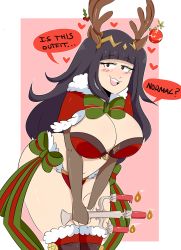  1girl breasts christmas fire_emblem highres jinu_(jinusenpai) nintendo solo tharja_(fire_emblem)  rating:Questionable score:51 user:AngryMoltres