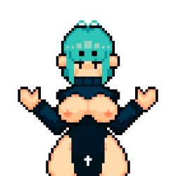  absurdres artist_request breasts commentary_request highres nun pixel_art tagme  rating:Explicit score:9 user:BoringPudding