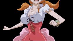  1girl animated animated_gif bouncing_breasts breasts cleavage jiggle large_breasts nami_(one_piece) nami_(one_piece)_(whole_cake_island) one_piece open_mouth orange_hair running solo  rating:Sensitive score:61 user:mso