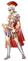  1girl armor blue_eyes boots bracer breasts cape helmet highres joel_jurion pussy revealing_clothes short_hair skirt sword underboob weapon  rating:Explicit score:91 user:evildeadted