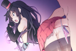 1boy 1girl akiyama_mio anal ass black_gloves black_hair black_headwear black_pantyhose breasts clothes_pull elbow_gloves erection from_behind fucked_silly ghost_nipples gloves has_bad_revision has_censored_revision hat head_out_of_frame hetero holding holding_microphone hot_vr idol k-on! large_breasts long_hair microphone music nipples panties pantyhose pantyhose_pull penis pixiv_username pleated_skirt pussy red_skirt sex sex_from_behind singing skirt standing standing_sex thighhighs top_hat uncensored underwear unworn_panties rating:Explicit score:495 user:danbooru