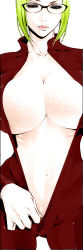  10s 1girl blonde_hair bodysuit breasts cleavage glasses large_breasts looking_at_viewer no_bra prison_school shiraki_meiko solo tagme  rating:Questionable score:52 user:KAIS_KAIS