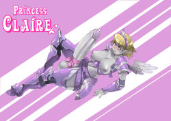  1girl armor blonde_hair blush bow breasts breasts_out character_age colored_skin dark_elf drowtales drowtales:_space_age elf embarrassed erection futanari grey_skin huge_penis large_breasts lying maniacpaint nature nipples non-web_source on_back open_mouth outdoors penis pink_theme pointy_ears princess_claire ribbon solo striped striped_background testicles tiara wings yellow_eyes  rating:Explicit score:40 user:IronStrawberry