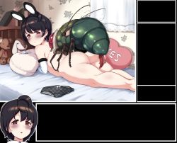  1girl aftersex ahoge animal_ears animated anus ass bed bedroom bestiality black_hair black_panties blush bow bow_panties bug carrot_caramel_batake_(artist) cum cum_in_pussy curvy dialogue_box fake_animal_ears fake_tail fly hairband heart heart_panties heart_print highres huge_ass indoors insect loli looking_at_viewer looking_back lying nude on_bed on_stomach open_mouth panties unworn_panties penis plump print_panties prone_bone pussy rabbit_ears rabbit_girl rabbit_tail red_eyes sex sex_from_behind stomach_bulge stuffed_animal stuffed_toy tagme tail thick_thighs thighs trembling uncensored underwear video video white_sleeves yes-no_pillow  rating:Explicit score:521 user:EternalZero