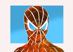  absurdres blue_background comission formal highres peter_parker red_shirt shirt spider-man spiderman_(series) suit  rating:General score:1 user:CheddarBacon