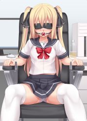 1girl assisted_exposure ball_gag bdsm blindfold blonde_hair bondage bound chair computer eto gag gagged has_bad_revision has_downscaled_revision highres indoors long_hair md5_mismatch monitor mouse_(computer) original panties resolution_mismatch restrained school_uniform serafuku solo source_smaller spread_legs stationary_restraints takamiya_(eto) textless_version thighhighs twintails two_side_up underwear white_thighhighs wide_spread_legs wiffle_gag rating:Questionable score:54 user:danbooru