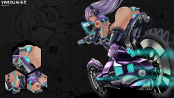  1girl anal anal_object_insertion ass bad_id bad_pixiv_id bdsm bondage bound branded breasts brown_eyes double_penetration highres long_hair looking_at_viewer motor_vehicle motorcycle multiple_penetration nipple_penetration nipples object_insertion original purple_hair pussy sex_machine solo tears uncensored vaginal vaginal_object_insertion yakou_(4507770)  rating:Explicit score:115 user:danbooru