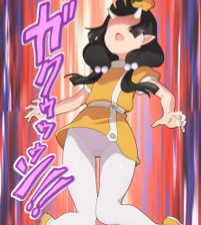  1girl absurdres bad_id bad_imgur_id black_hair female_focus flat_chest futoku_no_guild highres horns knees_together_feet_apart loli panties panties_under_pantyhose pantyhose pink_panties resumisu_care shaded_face solo surprised tagme twintails underwear upskirt white_pantyhose  rating:Sensitive score:43 user:Kanchin