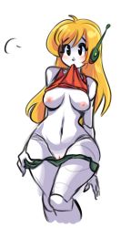 1girl android blonde_hair blush breasts cleft_of_venus clothes_lift cropped_legs curly_brace doukutsu_monogatari drcockula green_panties joints large_breasts long_hair mouth_hold navel nipples no_headwear no_headwear panties panty_pull pussy robot_ears robot_joints shirt_lift solo source_request tank_top uncensored underwear undressing wide_hips rating:Explicit score:109 user:danbooru