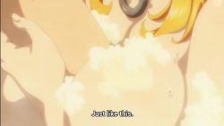  2020s animated anime_screenshot bathing bathroom blonde_hair breast_press breasts dog_girl foam grabbing grabbing_another&#039;s_breast grinding highres isekai_meikyuu_de_harem_wo nipples nipples_touching roxanne_(isekai_meikyuu_de_harem_wo) sound tail video wet  rating:Explicit score:134 user:Mira_anna