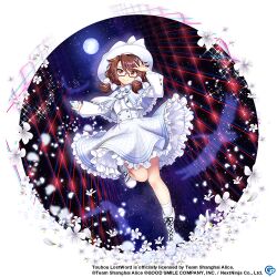  1girl alternate_costume cellphone closed_mouth frilled_skirt frills full_body looking_at_viewer moon_(ornament) official_art phone ribbon-trimmed_skirt ribbon_trim rotte_(1109) shirt skirt smartphone smile socks touhou touhou_lostword usami_sumireko usami_sumireko_(white_uniform_of_secrets_and_seals) white_footwear white_shirt white_skirt white_socks 