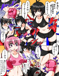  2girls artist_request boxing catfight houjuu_nue komeiji_satori multiple_girls punching ryona stomach_punch tagme touhou translated 