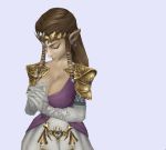  1girl 3d animated blue_eyes bouncing_breasts breasts brown_hair cleavage dress elbow_gloves female_focus gloves large_breasts nintendo pointy_ears princess_zelda solo super_smash_bros. tagme the_legend_of_zelda video video  rating:Questionable score:47 user:Juni221