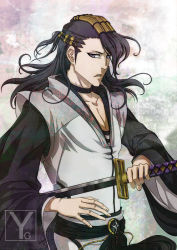    bleach kuchiki_byakuya long_hair sword weapon yanagoya  rating:Sensitive score:27 user:sethchan