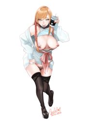  1girl 2020 :p alternate_breast_size areola_slip black_panties black_thighhighs blonde_hair blue_eyes breasts breasts_out closed_mouth coffee_cup covered_erect_nipples cup disposable_cup ear_piercing eyelashes female_pubic_hair final_fantasy final_fantasy_xiv full_body gyaru hair_ribbon highres hydaelyn hyur jewelry large_breasts long_hair long_sleeves looking_at_viewer mismatched_pubic_hair nail_polish ooshima_ryou panties piercing pink_ribbon pubic_hair pubic_hair_peek red_nails ribbon ring ryne_waters signature simple_background smile solo thighhighs thighs tongue tongue_out tongue_piercing underwear white_background  rating:Explicit score:69 user:danbooru