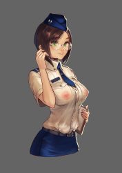 1girl breasts brown_hair female_focus glasses green_eyes instant_ip large_breasts nipples rush_1942 short_hair tagme  rating:Questionable score:60 user:fakedabs