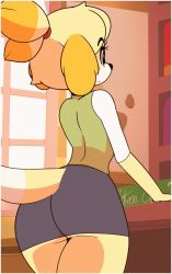  1girl animal_crossing animal_ears animated animated_gif anus ass ass_grab bare_shoulders black_skirt blonde_hair blush blush_stickers breasts civibes cleft_of_venus clothing_cutout cowboy_shot day deep_skin dog_ears dog_girl dog_tail english_text from_behind full_body furry furry_female gaping grabbing_own_ass hair_ornament half-closed_eyes hands_on_ass huge_filesize indoors isabelle_(animal_crossing) looking_at_viewer looking_back nintendo no_panties open_mouth presenting presenting_anus presenting_pussy pussy shirt skirt sleeveless sleeveless_shirt smile solo spread_anus spread_ass spread_pussy standing tail tail_through_clothes thigh_gap thighs topknot uncensored  rating:Explicit score:463 user:danbooru