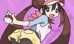  10s blue_eyes brown_hair creatures_(company) game_freak long_hair looking_at_viewer lowres nintendo poke_ball pokefloote pokemon pokemon_bw2 rosa_(pokemon) stereoscopic_3d  rating:Questionable score:17 user:ChaosGX