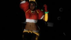 3d abs animated audible_music black_hair kimberly_jackson modeling multicolored_hair music runway sound street_fighter street_fighter_6 tagme video virt-a-mate