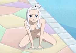  1girl absurdres all_fours barefoot blue_eyes blush breasts dmiller69_(artist) fairy_tail feet female_focus female_pubic_hair full_body highres large_breasts legs long_hair looking_at_viewer mirajane_strauss nipples nude pool pubic_hair solo water white_hair  rating:Questionable score:24 user:dmiller22