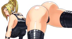  1girl ass breasts cleavage curvy dead_or_alive devil-v from_behind highres huge_ass huge_breasts looking_at_viewer looking_to_the_side ninja_gaiden partially_visible_vulva pussy pussy_peek rachel_(ninja_gaiden)  rating:Explicit score:58 user:ron2k15