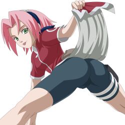  1girl aged_down ass butty green_eyes haruno_sakura naruto_(series) pink_hair simple_background spread_legs tagme thighs tongue tongue_out white_background  rating:Sensitive score:12 user:Luffysan9