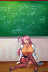 1girl ahegao anal anal_beads baton belt book breasts brown_thighhighs chalkboard dildo discreet_vibrator earrings english_text female_masturbation fucked_silly green_eyes hair_intakes highres huge_breasts impossible_clothes impossible_shirt jewelry lips long_hair masturbation miniskirt multiple_insertions necktie no_panties open_mouth original pee peeing peeing_self pencil_skirt pink_hair puddle pussy rezukin2 ring saliva sex_toy shirt sitting skirt solo stealth_masturbation sweater_vest teacher tears text_focus thighhighs tongue uncensored vaginal vibrator vibrator_under_clothes wedding_ring rating:Explicit score:187 user:Jollo