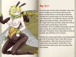 antennae bee bee_girl bug character_profile honey bug arthropod_girl mon-musu_quest! monster_girl translated rating:Explicit score:28 user:AmazingAmaya
