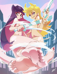  10s barefoot feet feet_together foot_focus gainax panty_&amp;_stocking_with_garterbelt panty_(psg) pov scamwich soles stocking_(psg) tagme toes  rating:Questionable score:52 user:Cane751