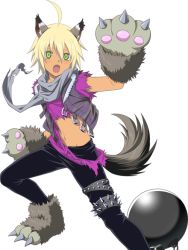  00s 1boy animal_ears animal_hands ball_and_chain_restraint blonde_hair cat_boy cat_ears cat_tail emil_castagnier fang full_body green_eyes male_focus midriff official_art solo tail tales_of_(series) tales_of_link tales_of_symphonia tales_of_symphonia:_dawn_of_the_new_world  rating:Sensitive score:2 user:MightyKombat