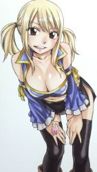blonde_hair breasts brown_eyes cleavage fairy_tail lucy_heartfilia mashima_hiro twintails rating:Questionable score:126 user:unisex