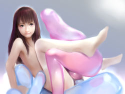  09_(qw20009) 1girl absurdres barefoot black_hair blob breasts double_penetration feet flat_chest highres loli monster nude original small_breasts tagme what 