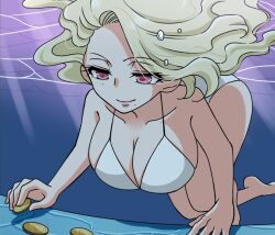  1girl bikini binbō_joshidai_nama_mika_no_nichijō blonde_hair breasts cleavage large_breasts swimsuit third-party_edit underwater  rating:Questionable score:5 user:NoBody010